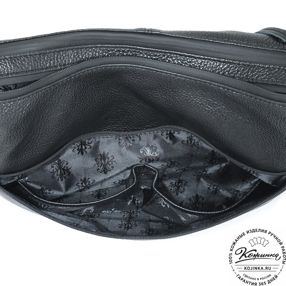  Женская кожаная сумка-трансформер "Ливадия" (черная)